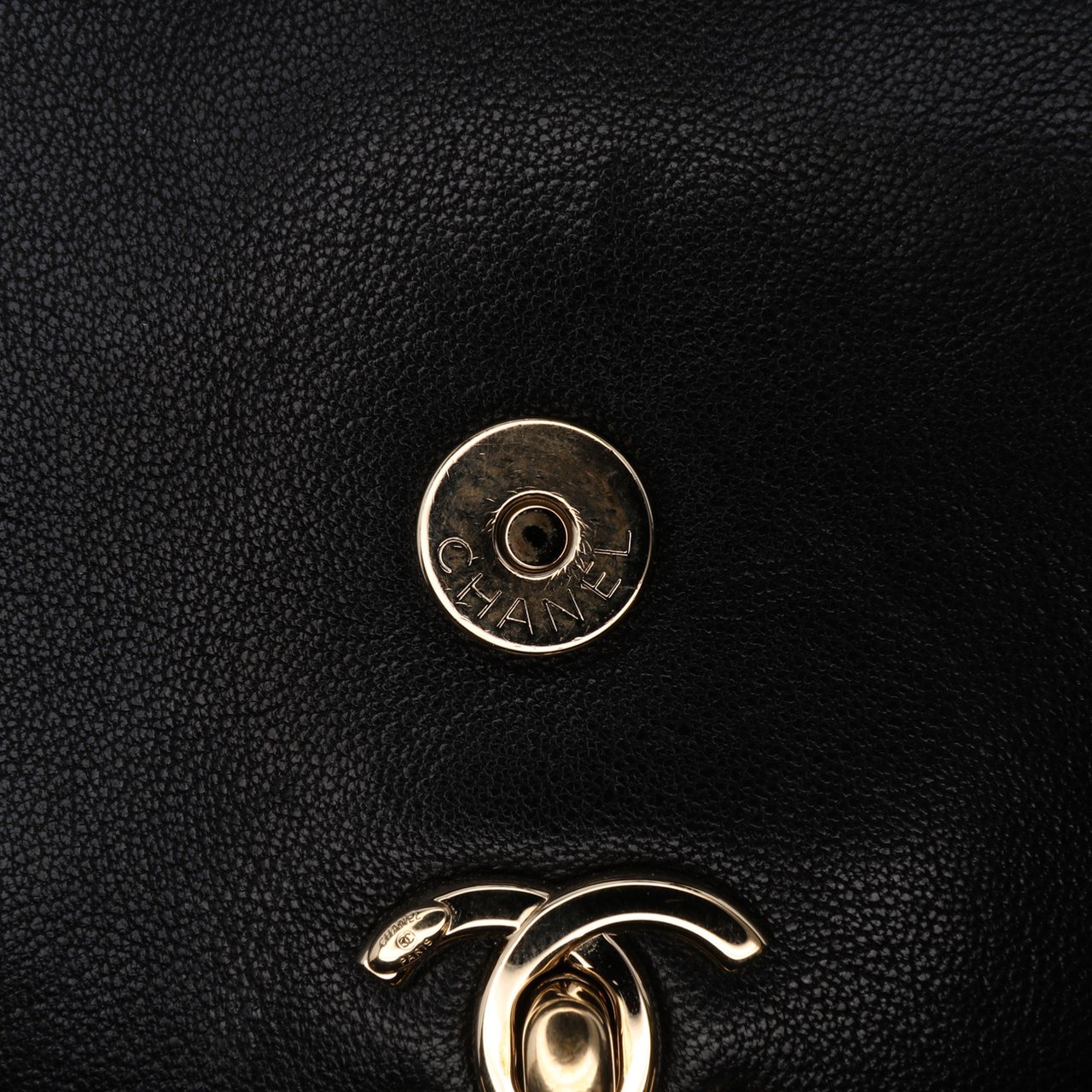 Chanel Mini Quilted Sheepskin Double Chevron Flap Zwart