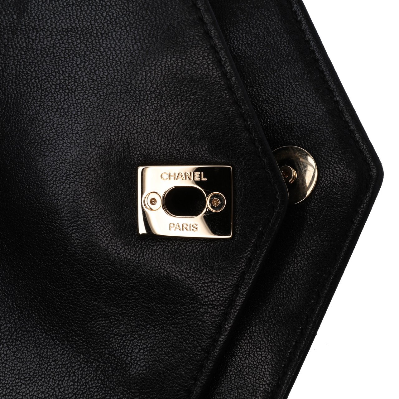 Chanel Mini Quilted Sheepskin Double Chevron Flap Zwart