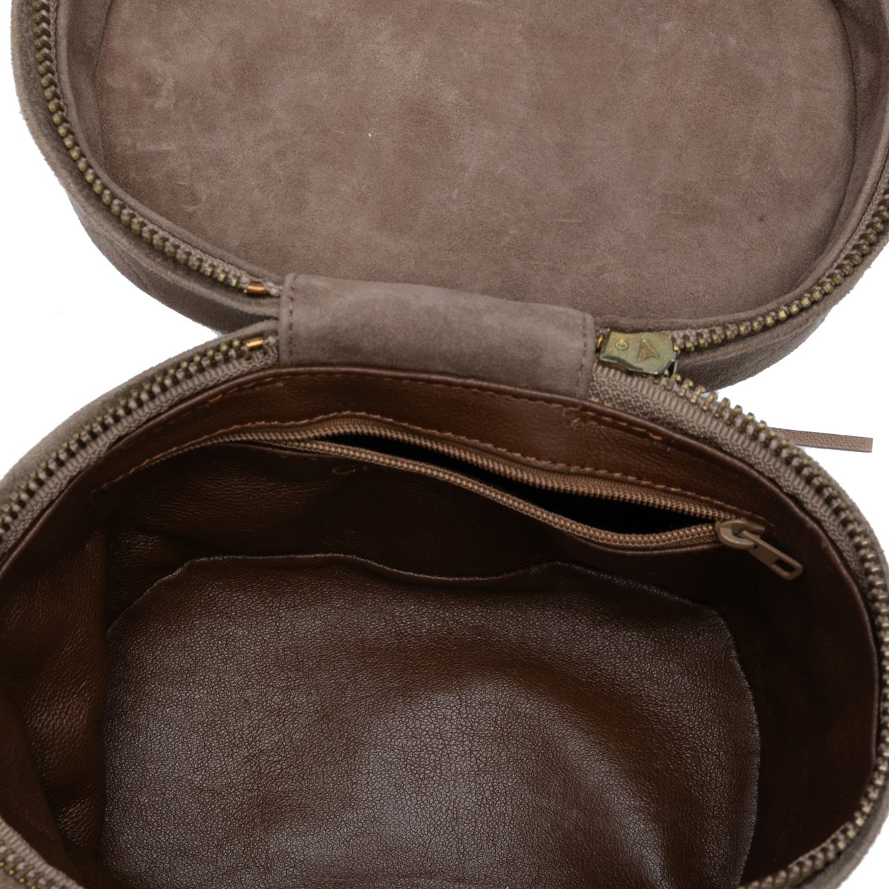 Chanel Quilted Suede Tassel Vanity Bag Bruin