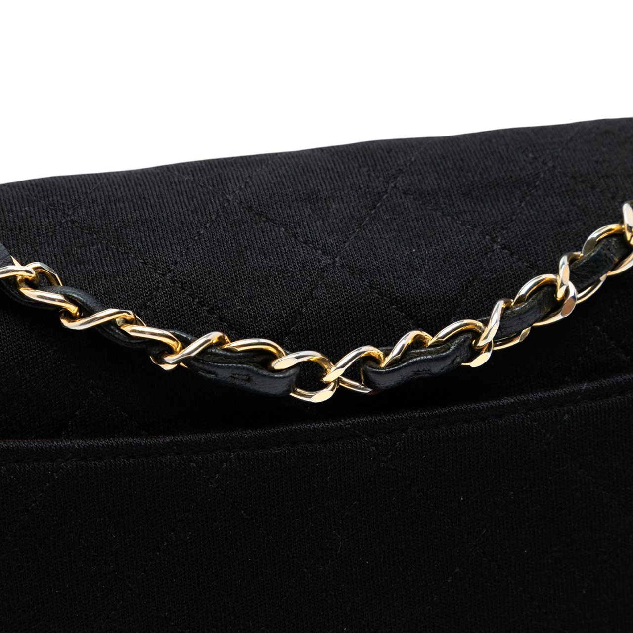 Chanel CC Quilted Jersey and Lambskin Flap Zwart