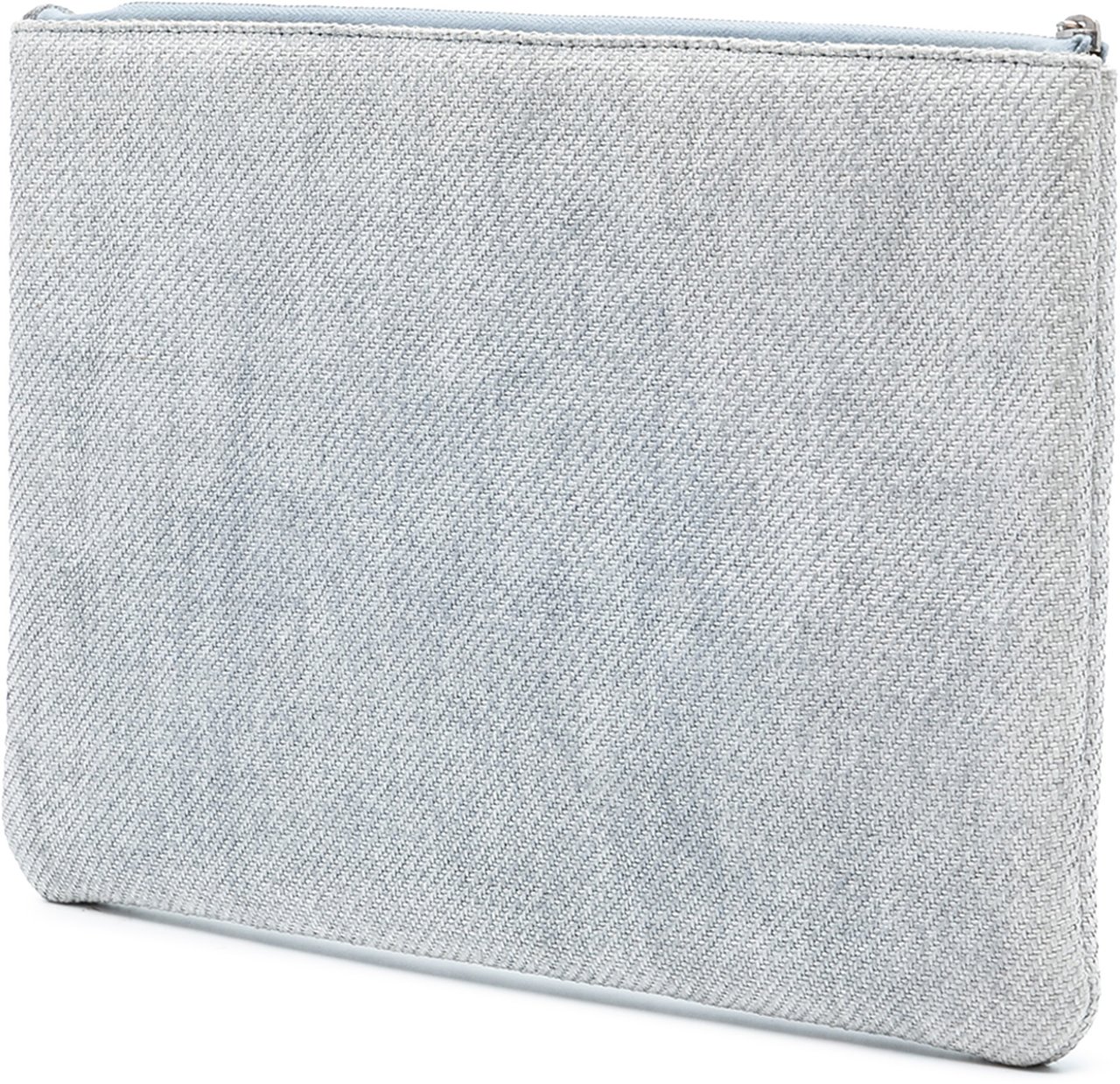 Chanel Large Tweed Deauville O Case Clutch Grijs