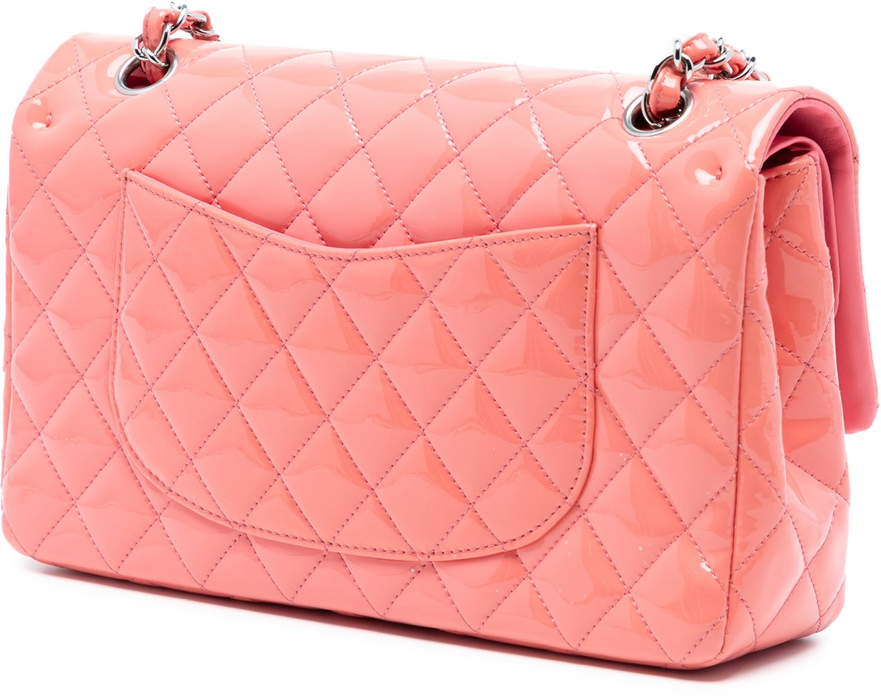 Chanel Medium Classic Patent Double Flap Roze