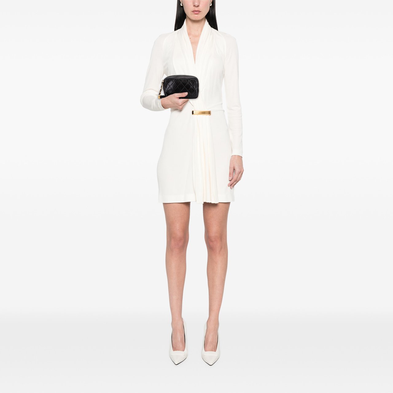 Chanel Quilted Lambskin Tassel Pouch Zwart