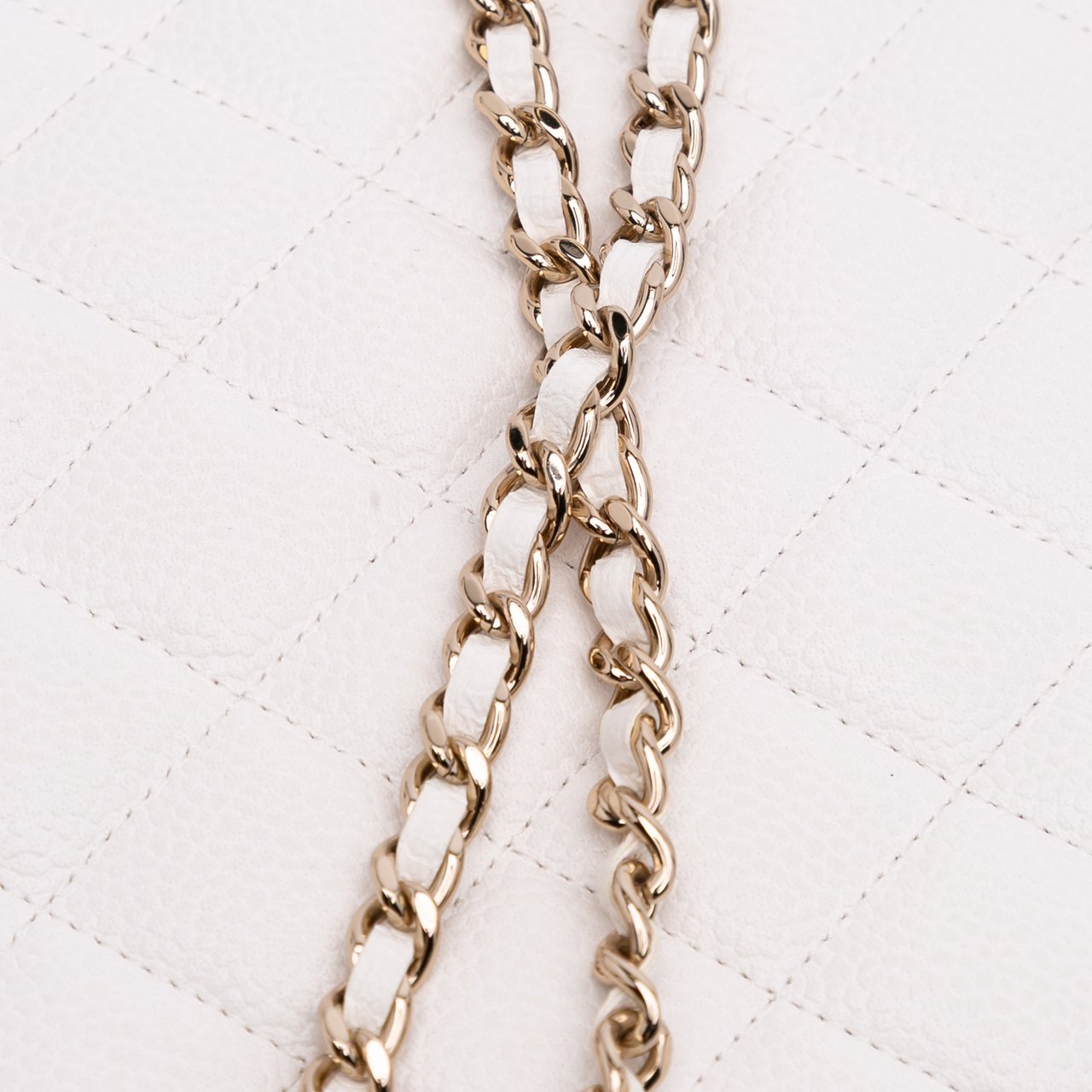 Chanel Mini Quilted Caviar Cut Out Evening Tote Wit