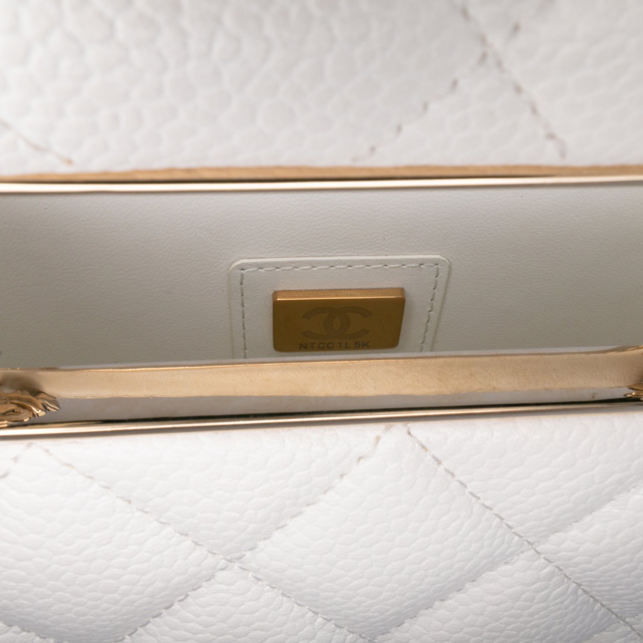 Chanel Mini Quilted Caviar Cut Out Evening Tote Wit