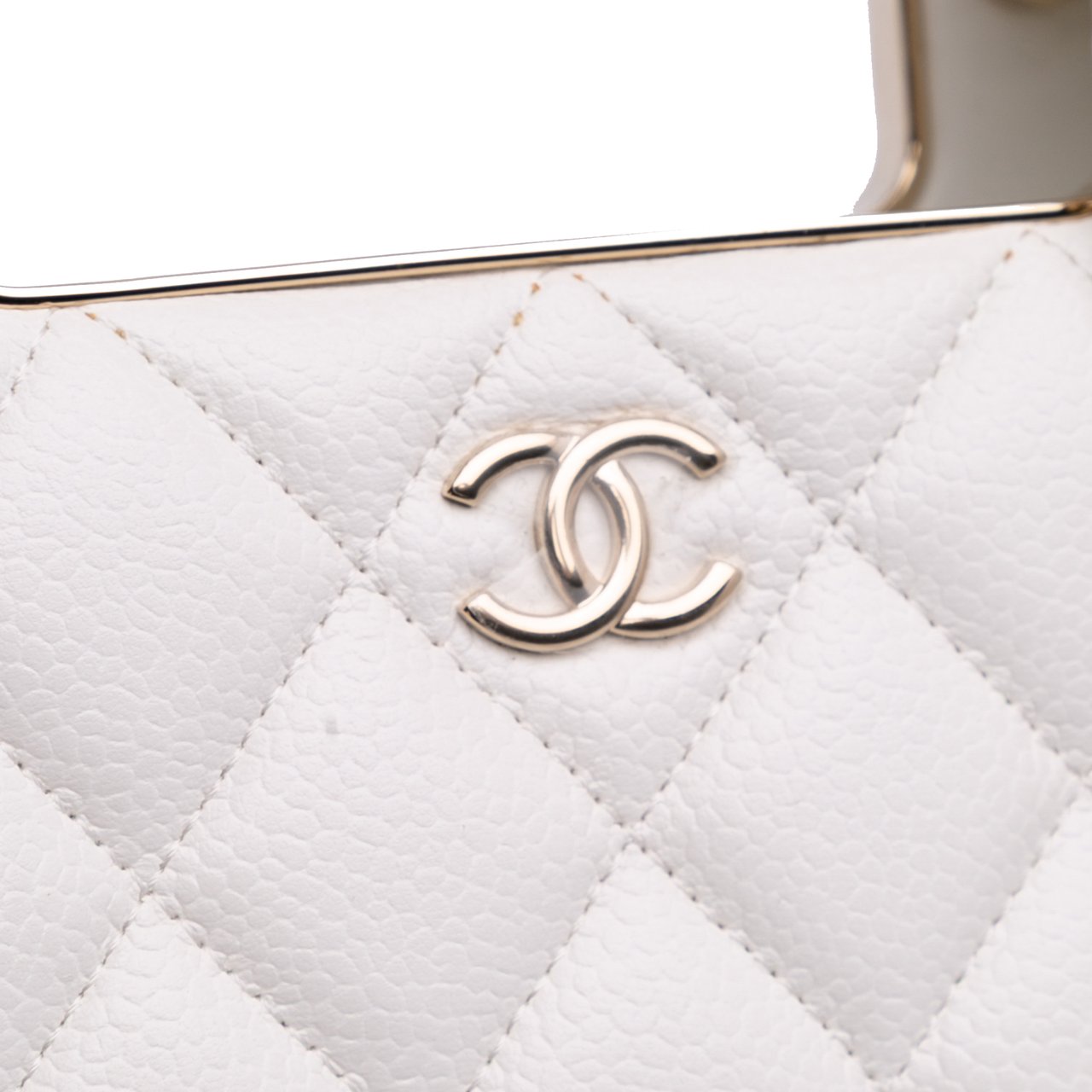 Chanel Mini Quilted Caviar Cut Out Evening Tote Wit