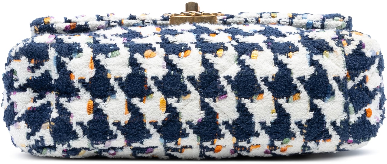 Chanel Medium Houndstooth Tweed 19 Flap Blauw