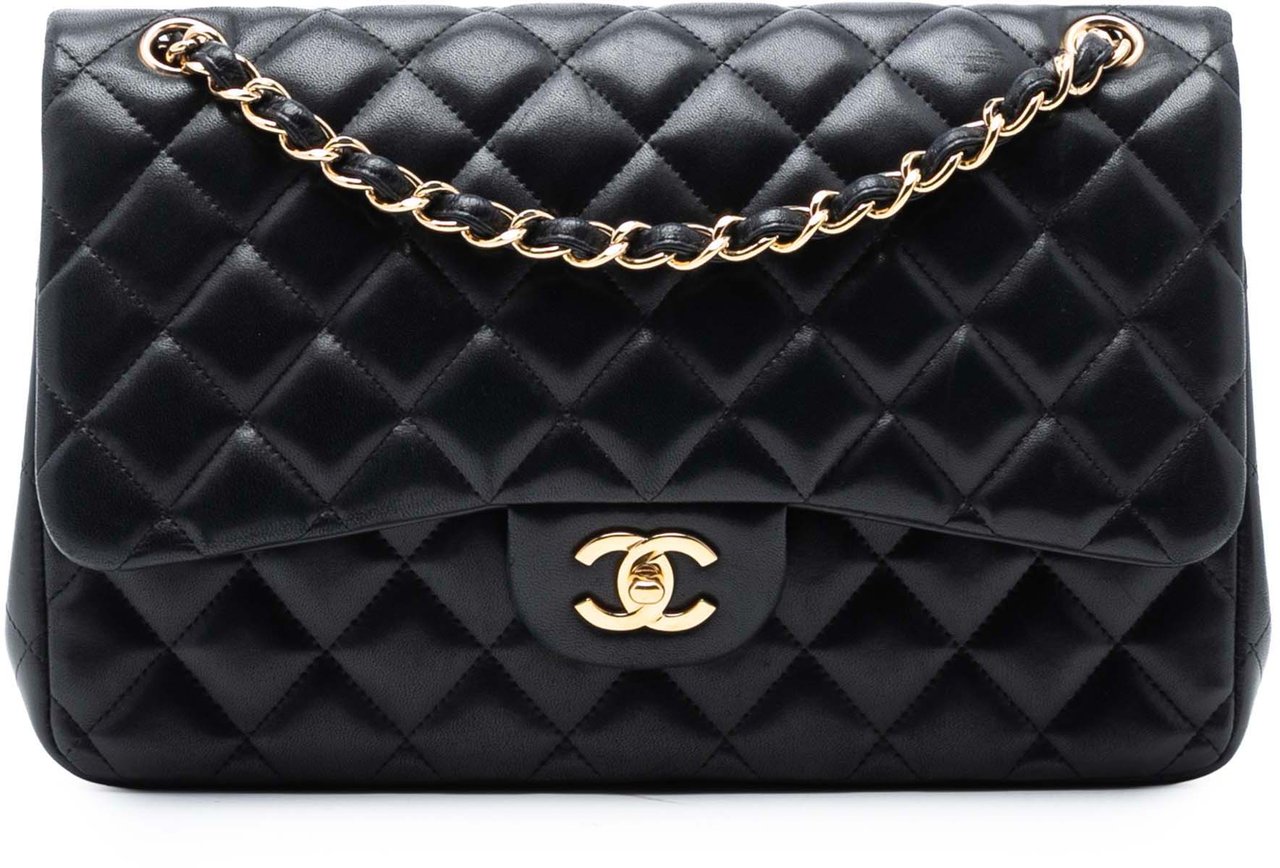 Chanel Jumbo Classic Lambskin Double Flap Zwart