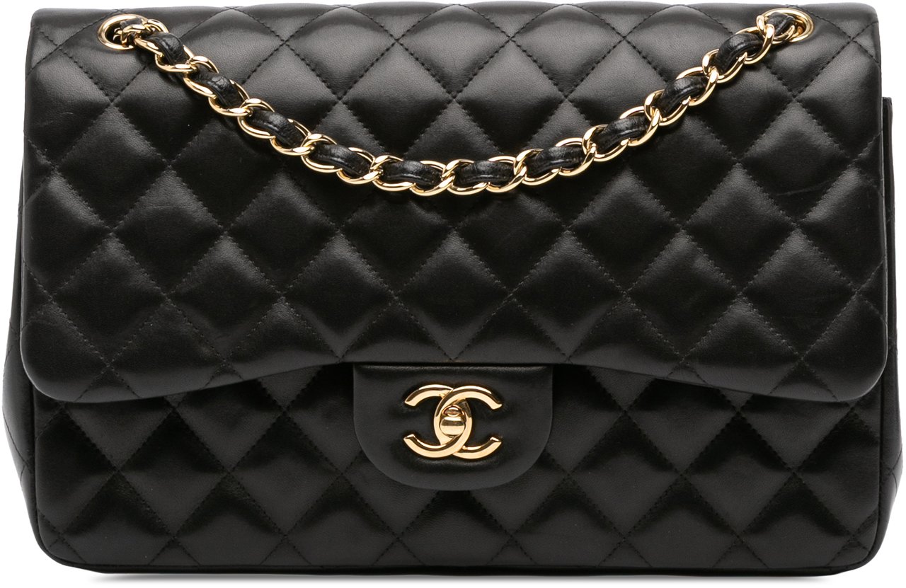 Chanel Jumbo Classic Lambskin Double Flap Zwart