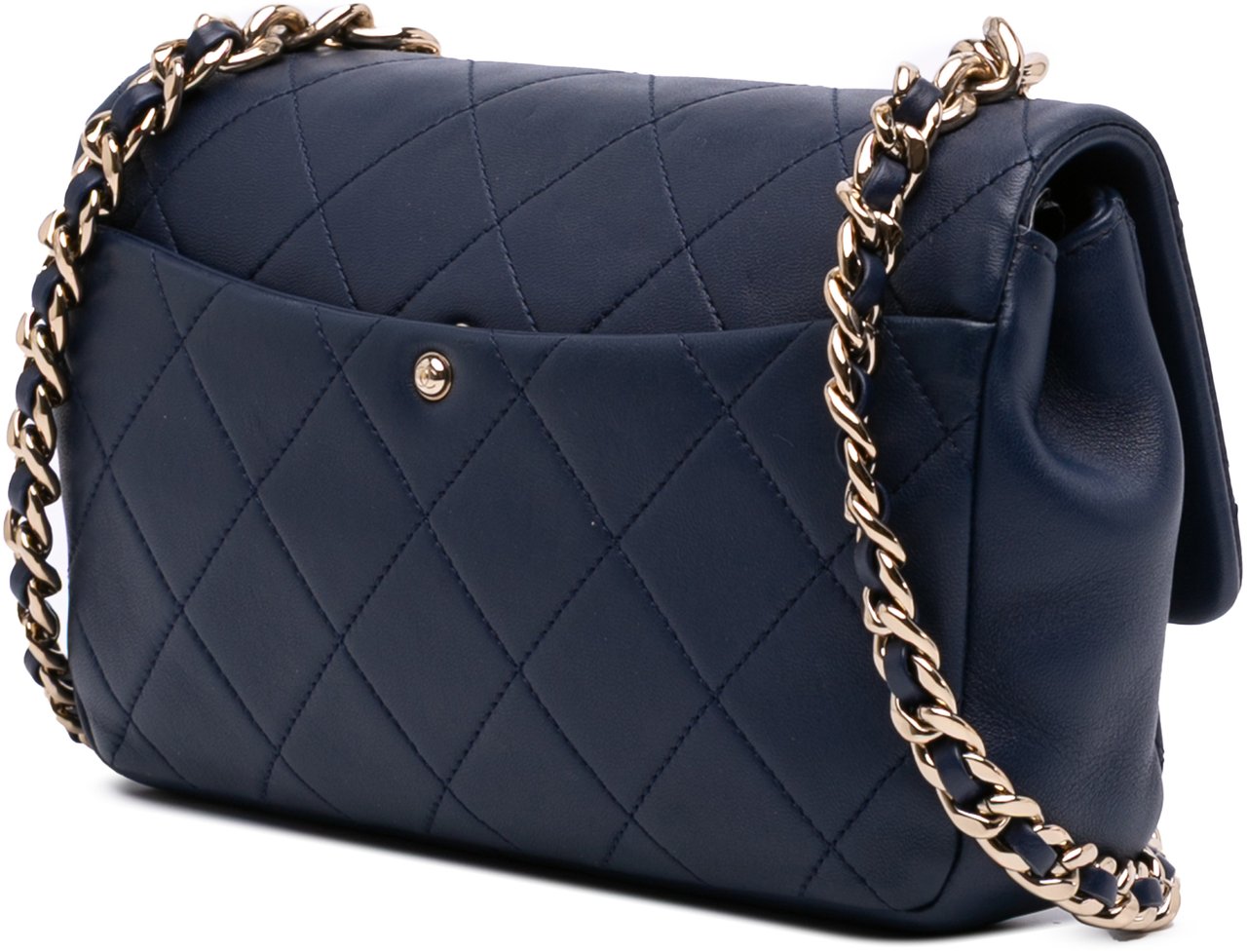 Chanel Small Lambskin Elegant Chain Single Flap Blauw