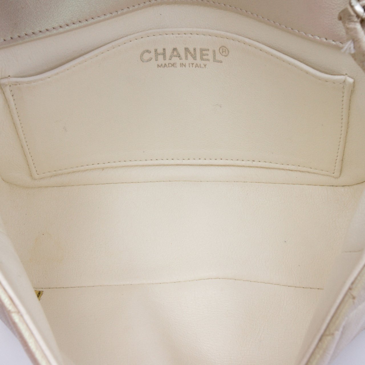 Chanel Mini Rectangular Classic Iridescent Lambskin Single Flap Wit