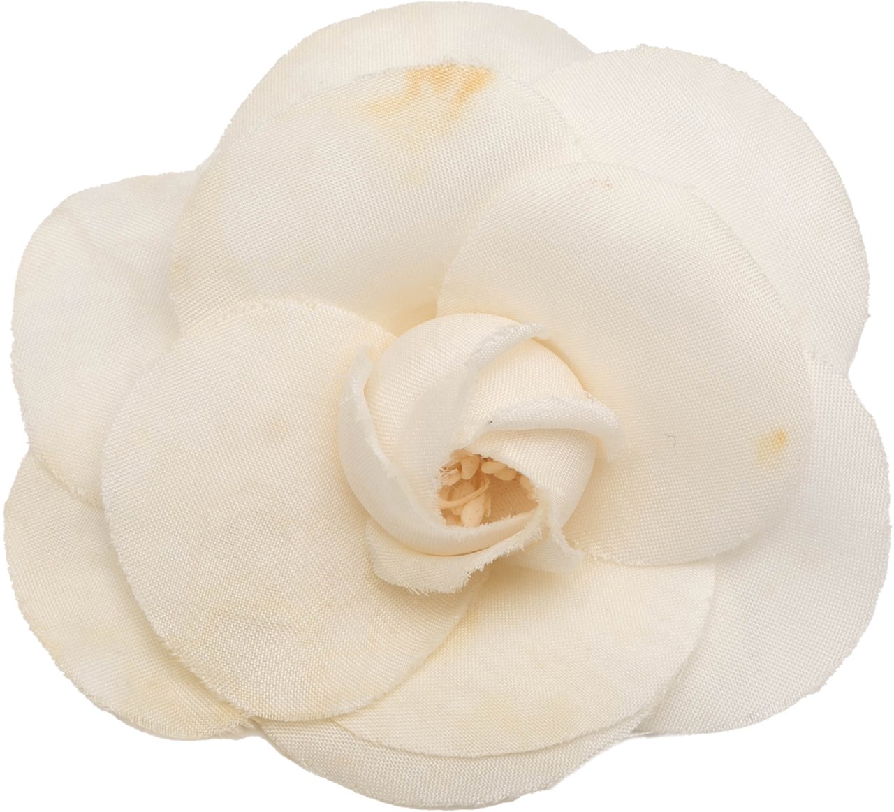 Chanel Canvas Camellia Brooch Wit