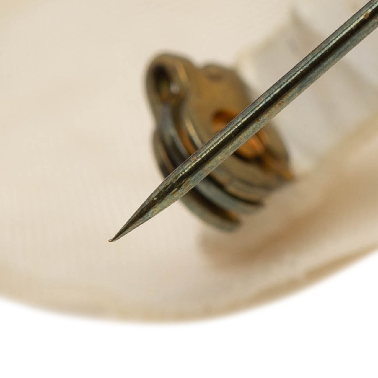 Chanel Canvas Camellia Brooch Wit