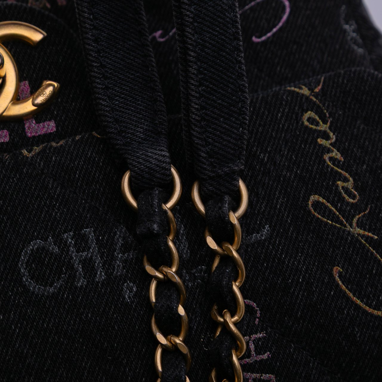 Chanel Mini Rectangular Quilted Denim Mood Flap Grijs