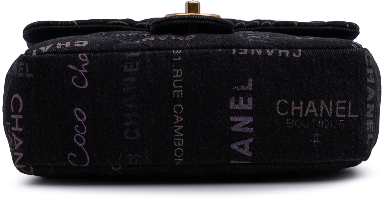 Chanel Mini Rectangular Quilted Denim Mood Flap Grijs