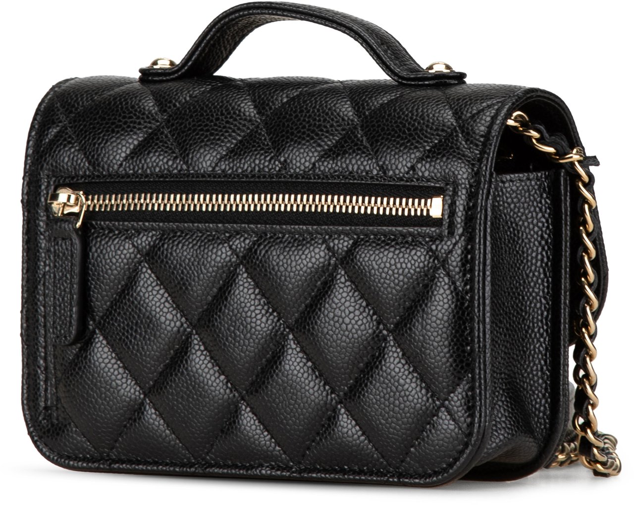 Chanel Mini Caviar Business Affinity Top Handle Bag Zwart