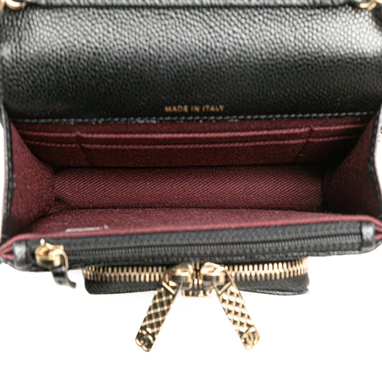 Chanel Mini Caviar Business Affinity Top Handle Bag Zwart