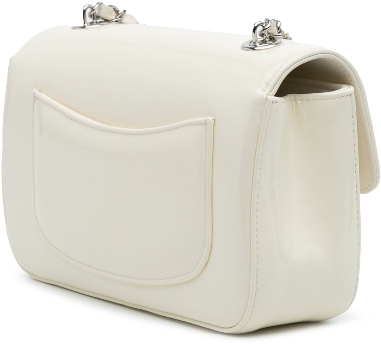 Chanel Small Patent Camellia Single Flap Wit