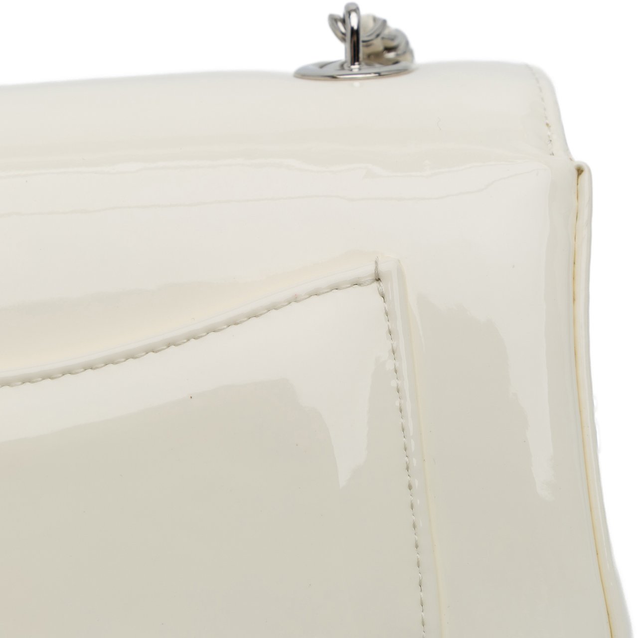 Chanel Small Patent Camellia Single Flap Wit