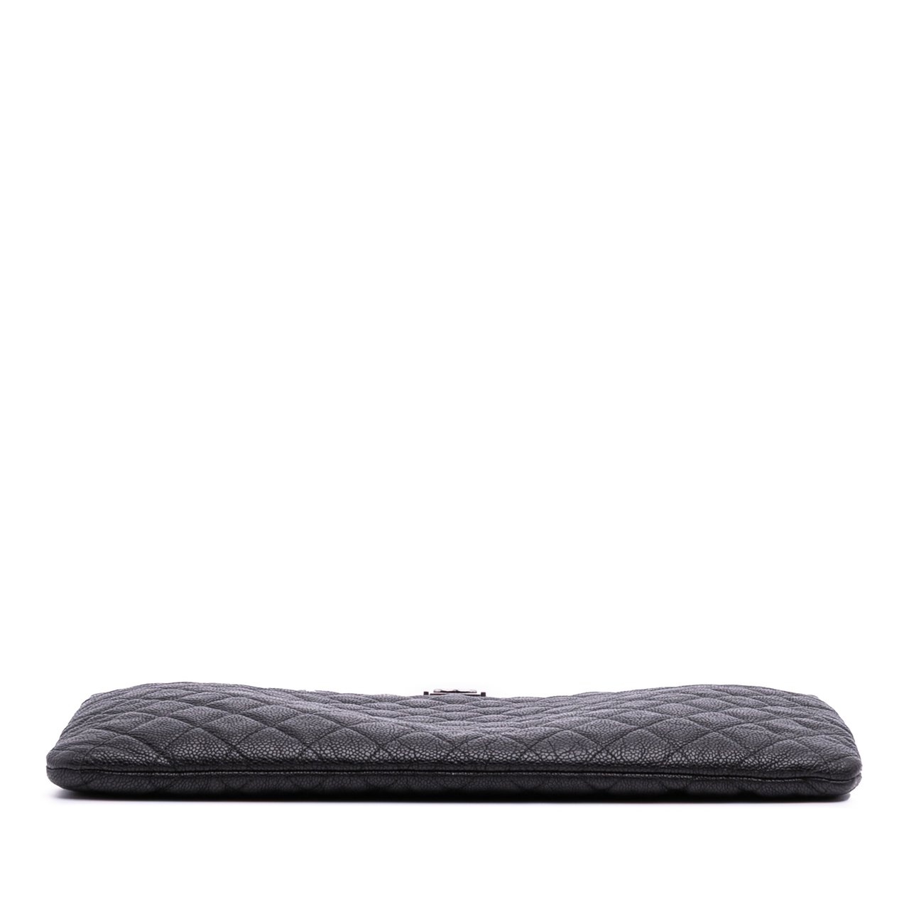 Chanel Large Quilted Caviar Boy O Case Clutch Zwart