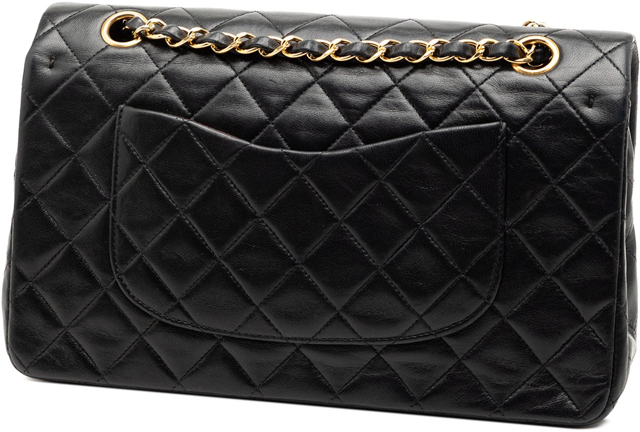Chanel Medium Classic Lambskin Double Flap Zwart