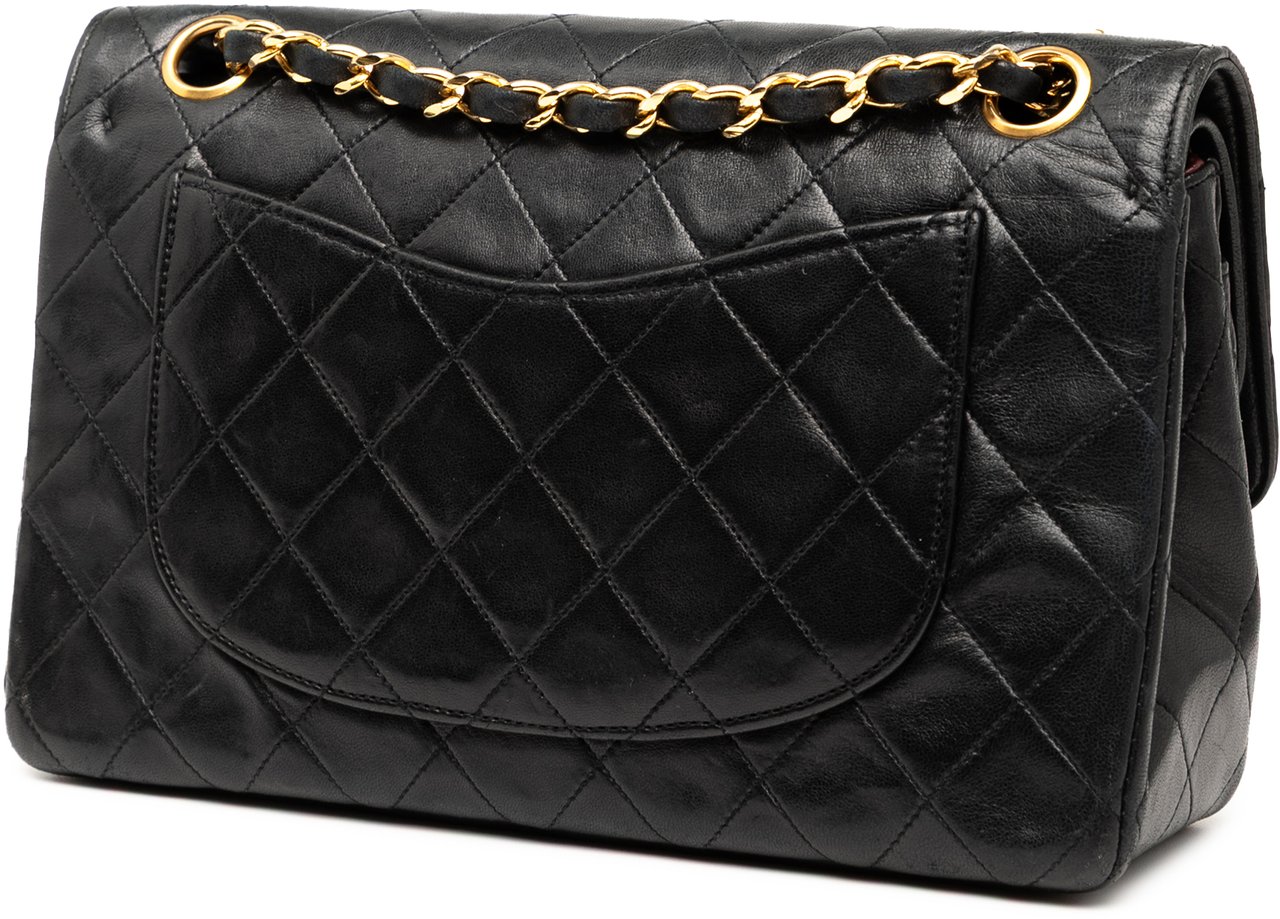 Chanel Small CC Quilted Lambskin Double Flap Zwart