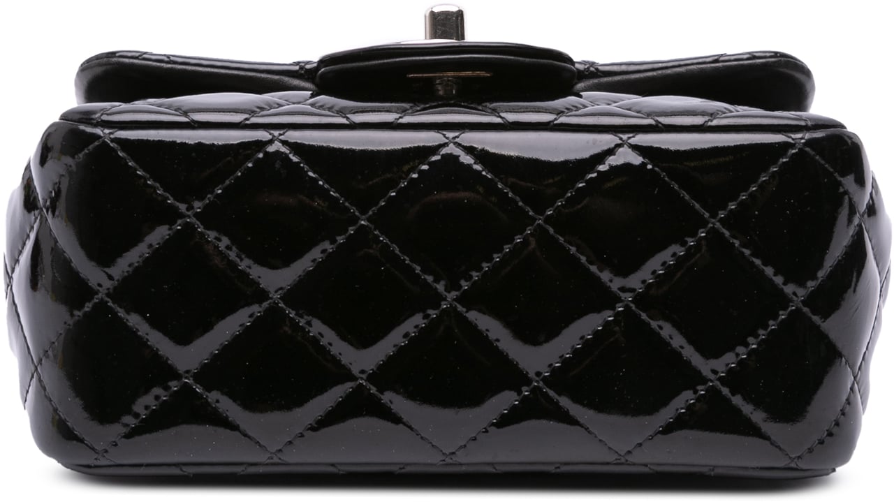 Chanel Mini Square Classic Patent Single Flap Zwart