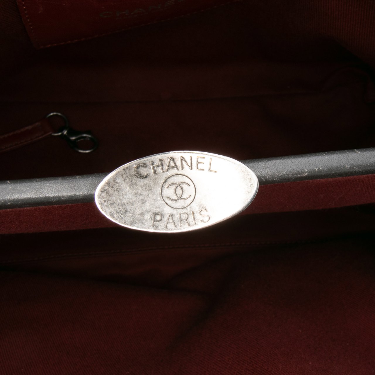 Chanel Large Aged Calfskin Just Mademoiselle Bowling Bag Grijs