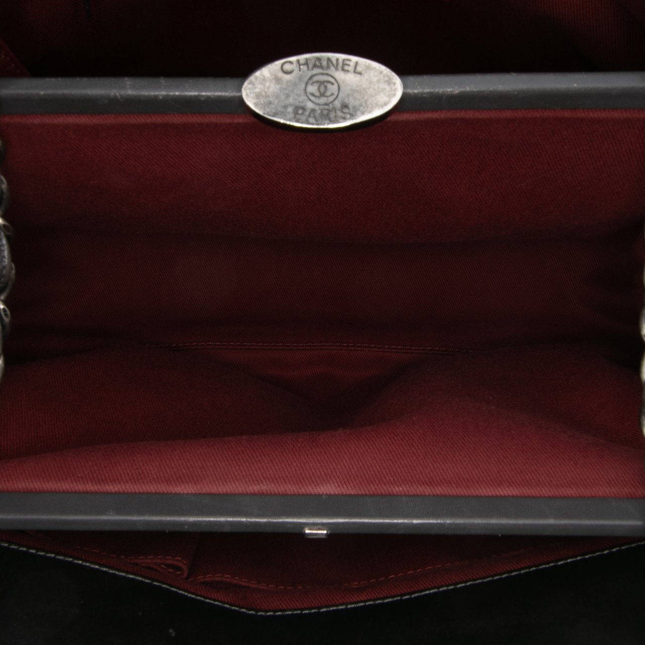 Chanel Large Aged Calfskin Just Mademoiselle Bowling Bag Grijs