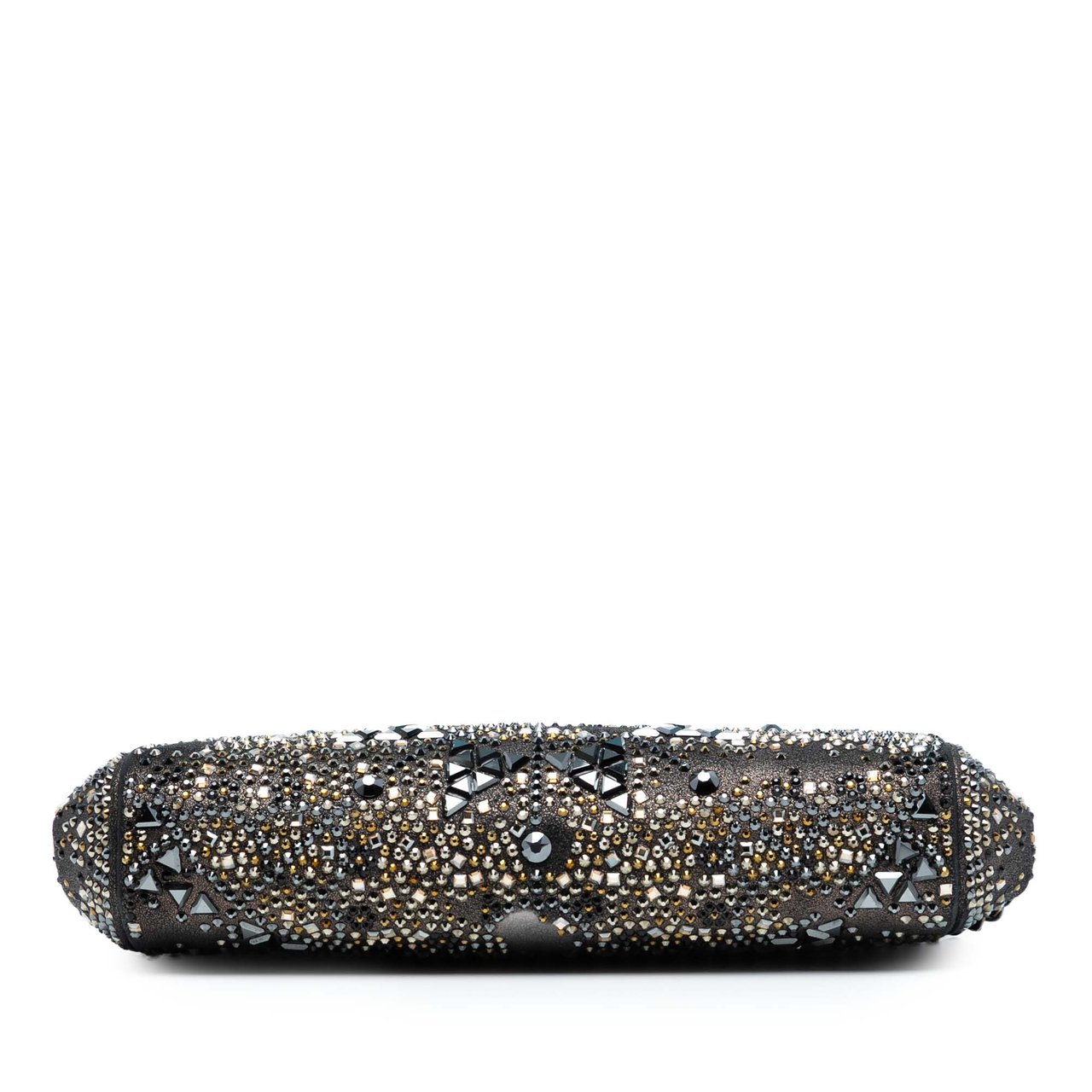 Chanel CC Glitter Lambskin Studded Frame Clutch on Chain Zwart