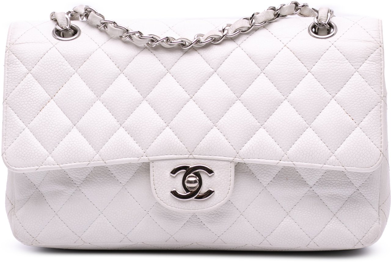 Chanel Medium Classic Caviar Double Flap Wit