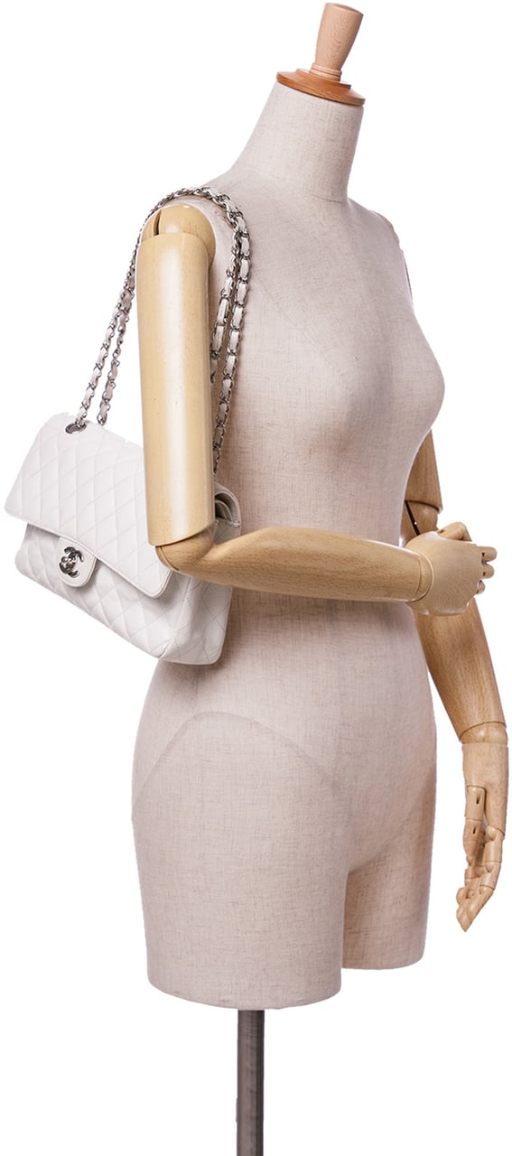 Chanel Medium Classic Caviar Double Flap Wit