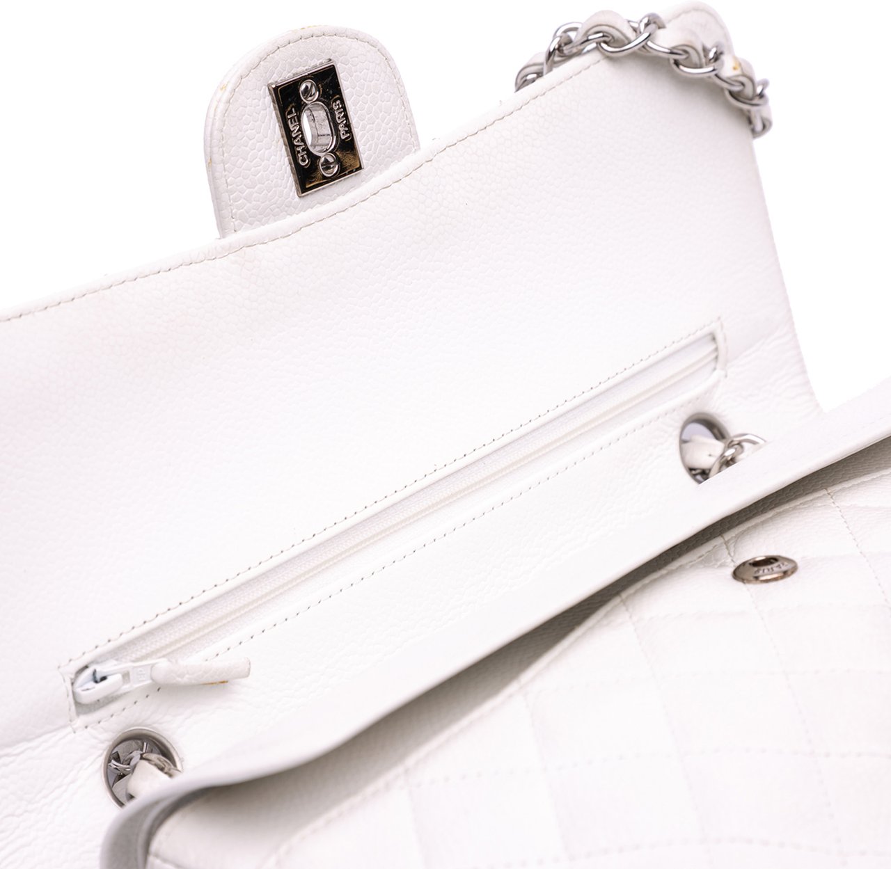 Chanel Medium Classic Caviar Double Flap Wit