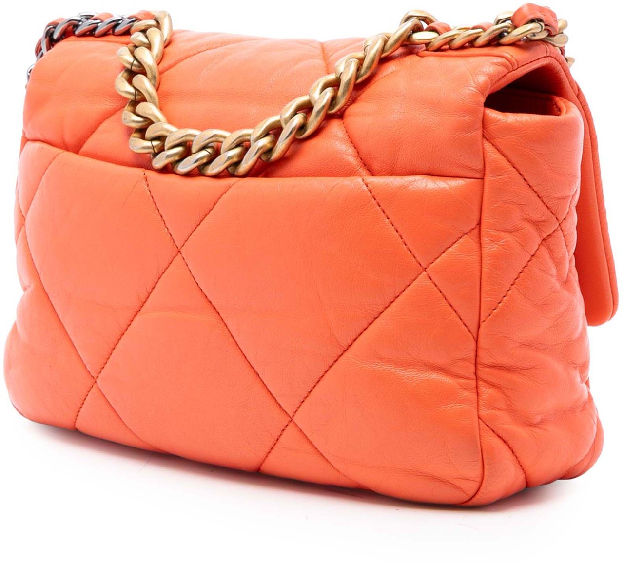 Chanel Medium Lambskin 19 Flap Oranje