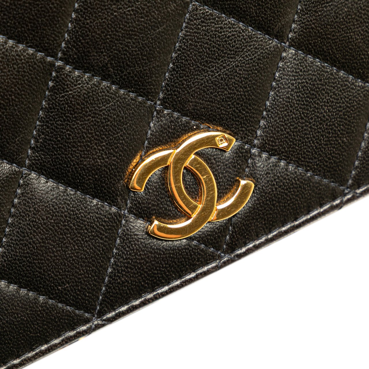 Chanel CC Quilted Lambskin Full Single Flap Zwart