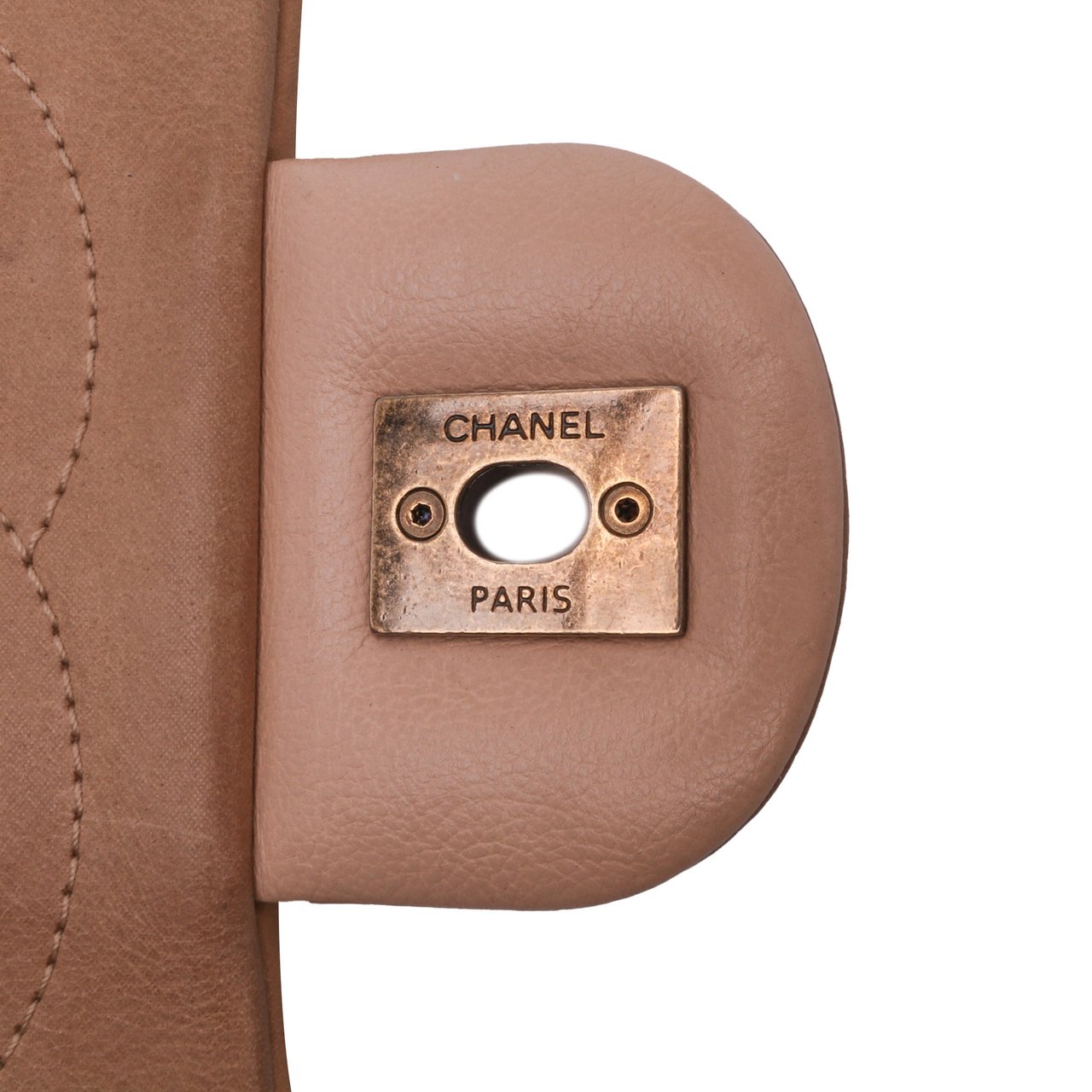 Chanel Medium Bicolor Calfskin Graphic Flap Bruin