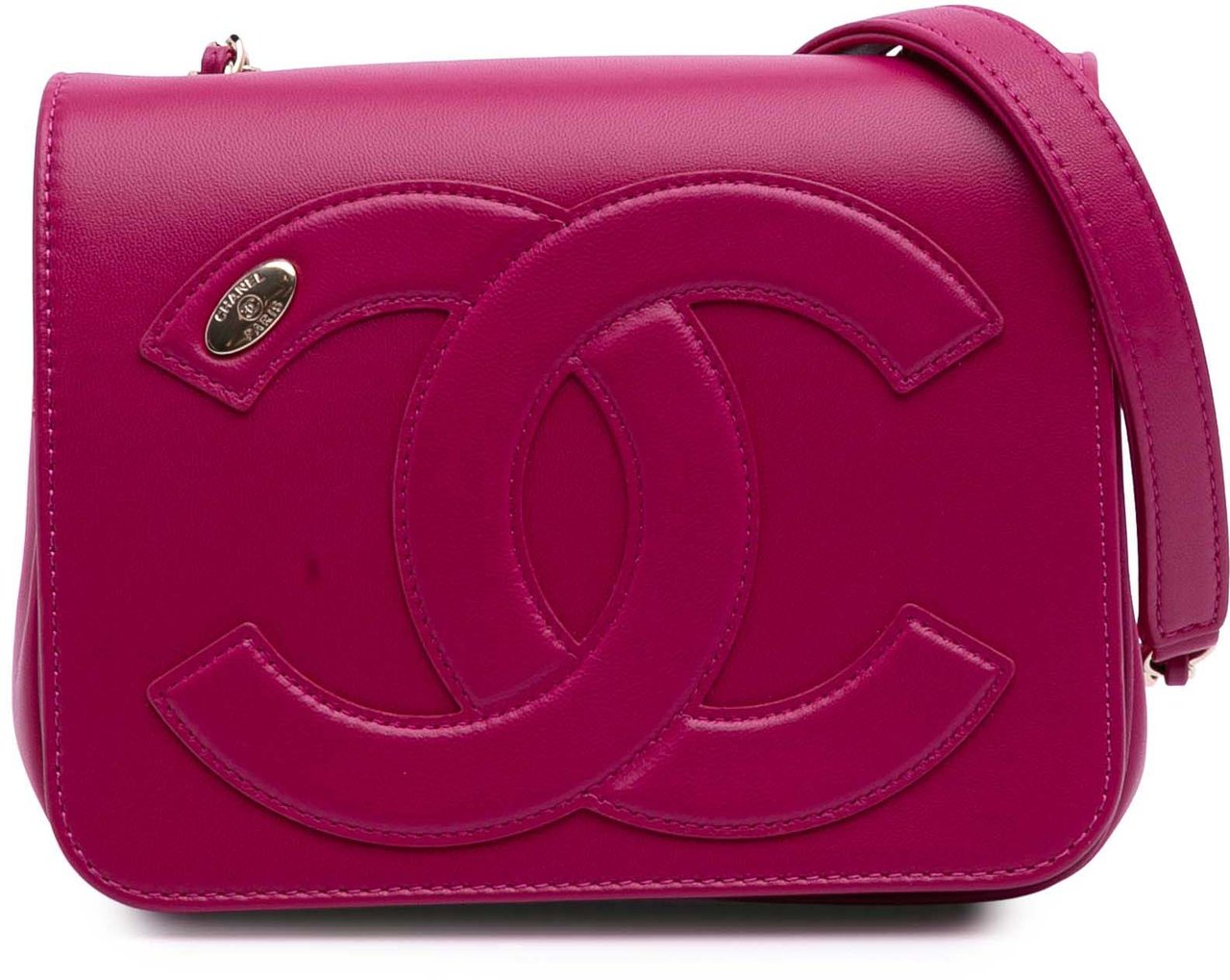 Chanel Lambskin CC Mania Flap Roze