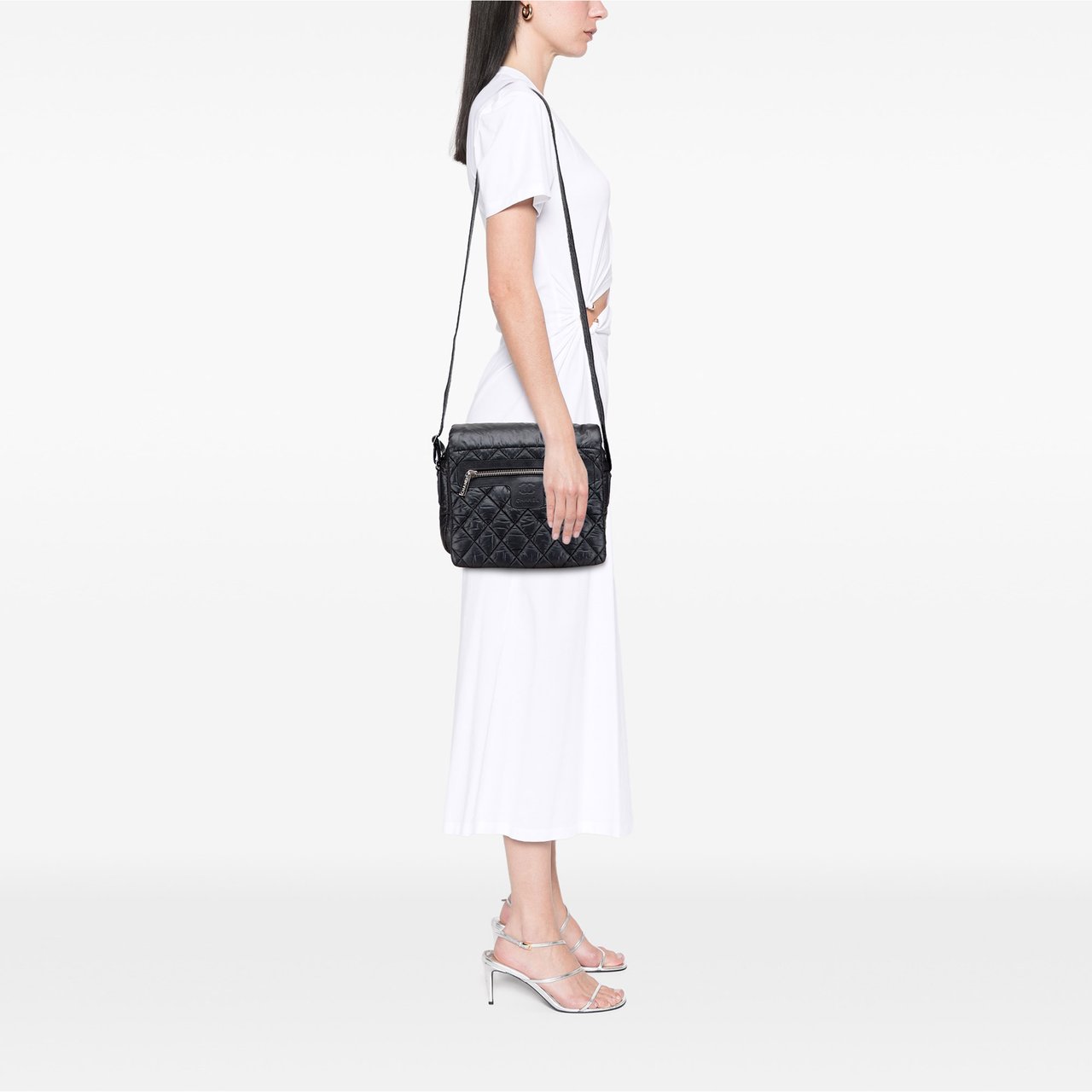Chanel Small Nylon Coco Cocoon Flap Crossbody Zwart