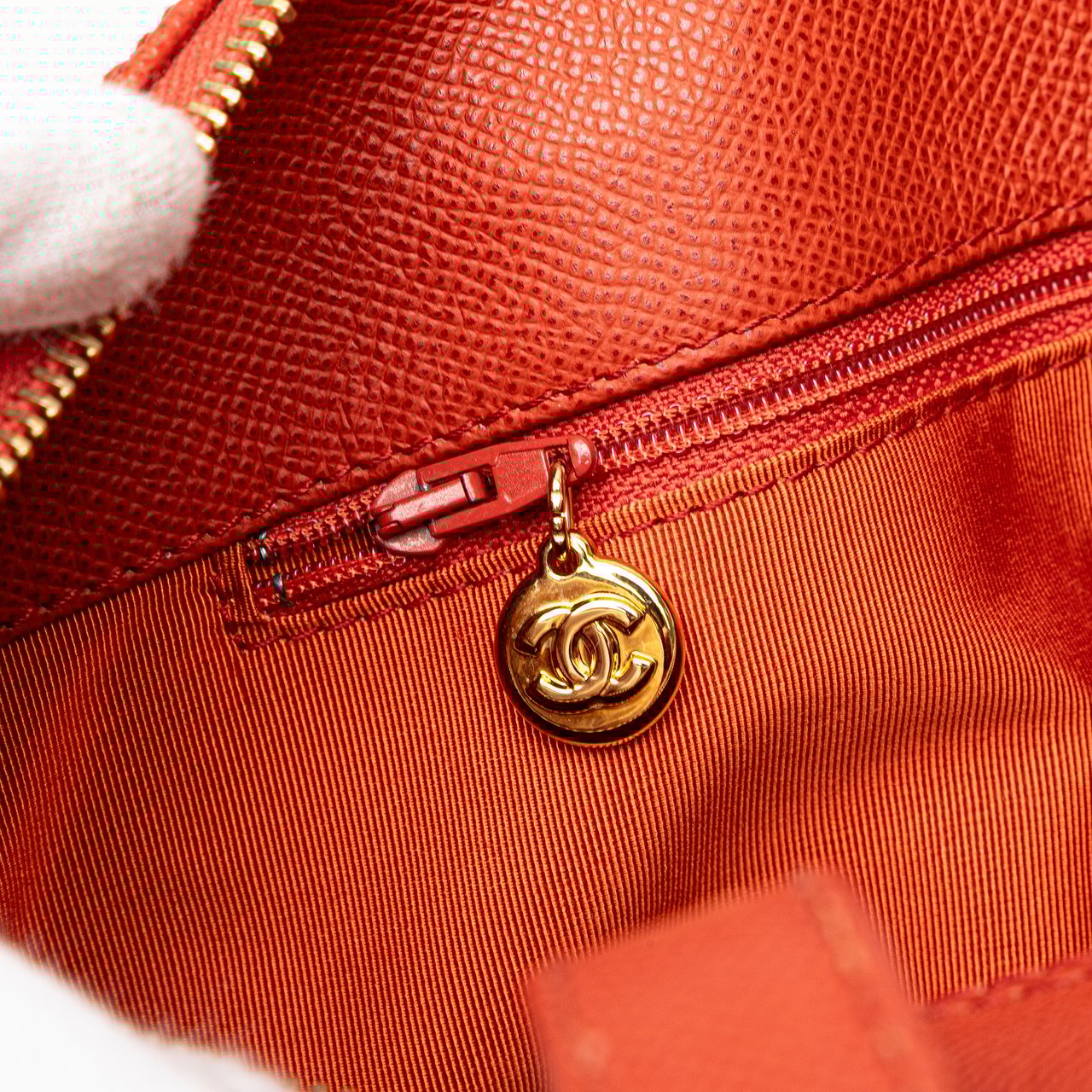 Chanel Grained Calfskin Tote Oranje