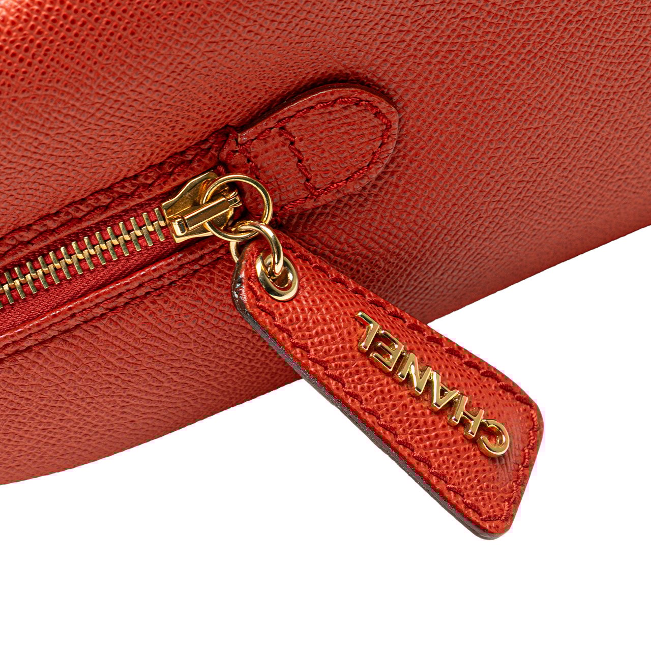 Chanel Grained Calfskin Tote Oranje