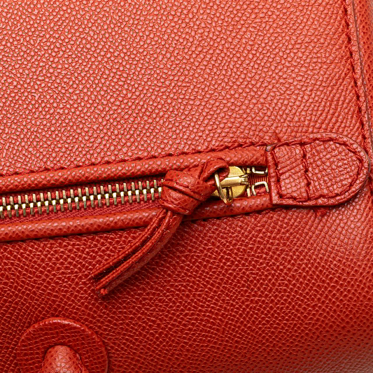 Chanel Grained Calfskin Tote Oranje