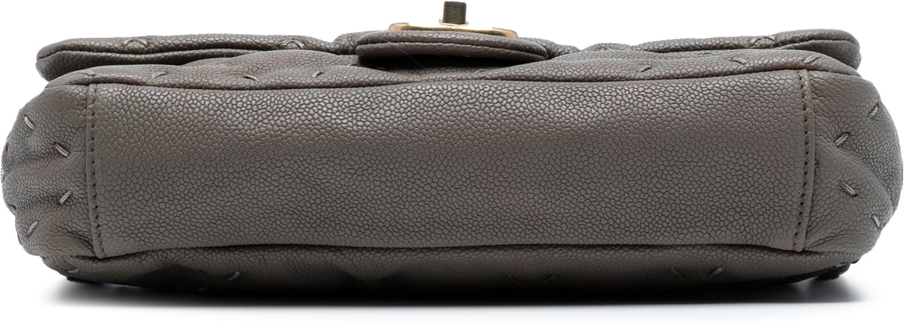Chanel CC Caviar Wild Stitch Flap Grijs