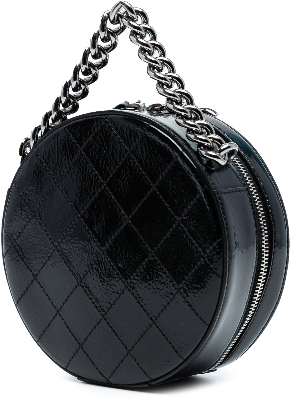 Chanel Patent Leather Round As Earth Crossbody Zwart