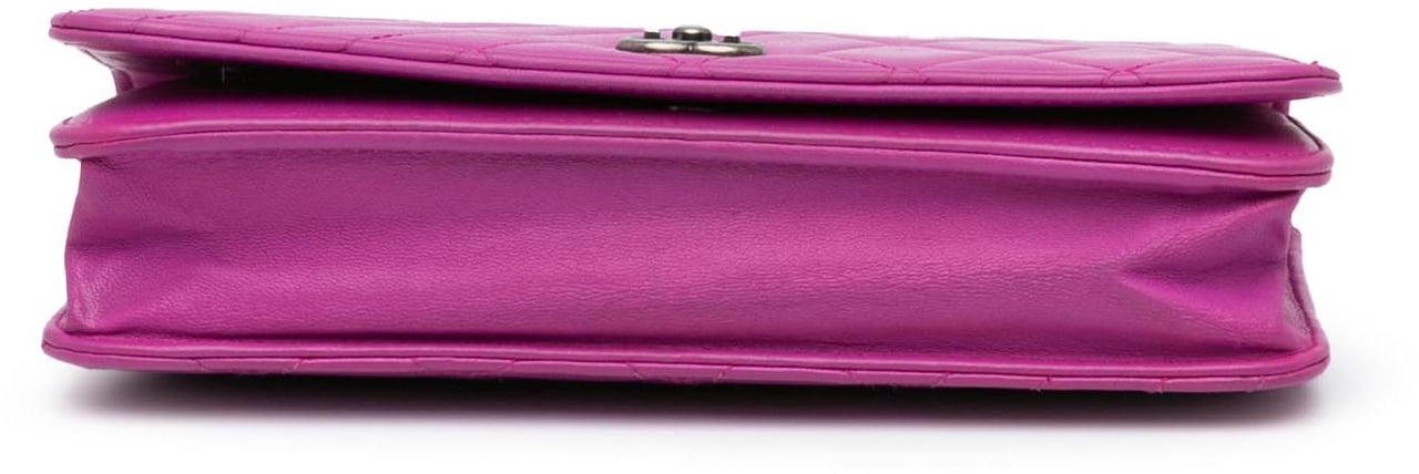 Chanel Lambskin Coco Boy Wallet On Chain Paars