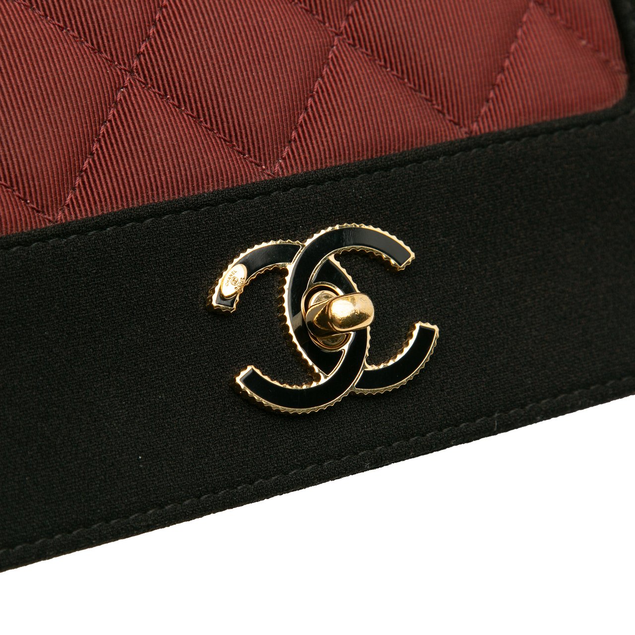 Chanel Small Bicolor Quilted Grosgrain Satin Small Mademoiselle Double Flap Rood
