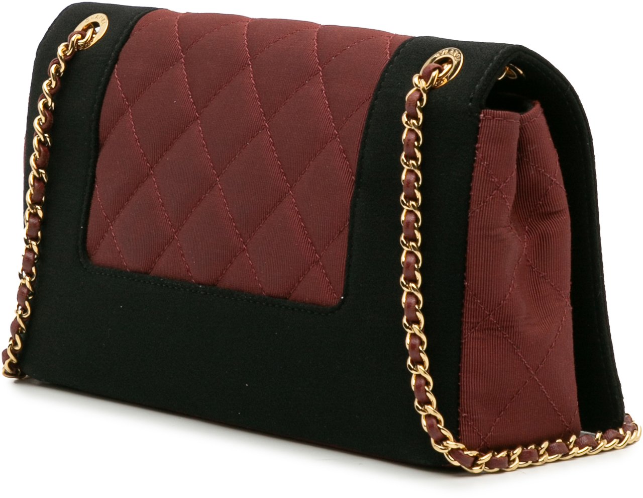Chanel Small Bicolor Quilted Grosgrain Satin Small Mademoiselle Double Flap Rood