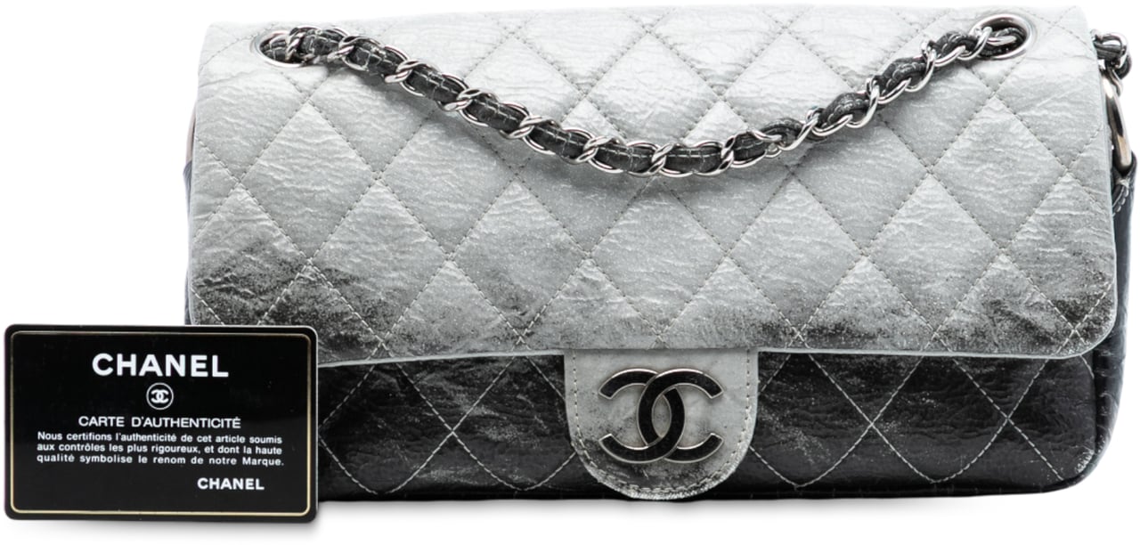 Chanel Small CC Quilted Vinyl Melrose Degrade Flap Grijs