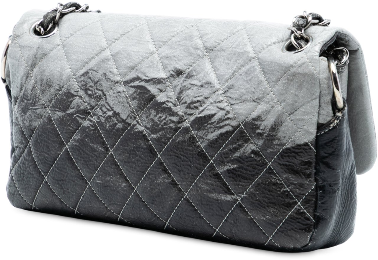 Chanel Small CC Quilted Vinyl Melrose Degrade Flap Grijs