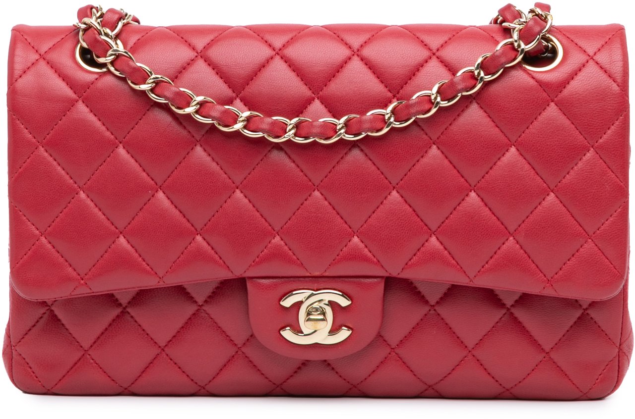 Chanel Medium Classic Lambskin Double Flap Roze