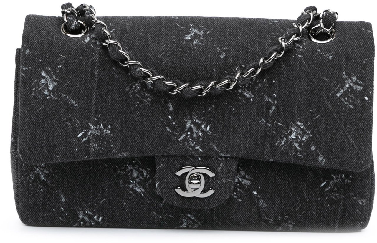 Chanel Medium Denim Double Flap Zwart